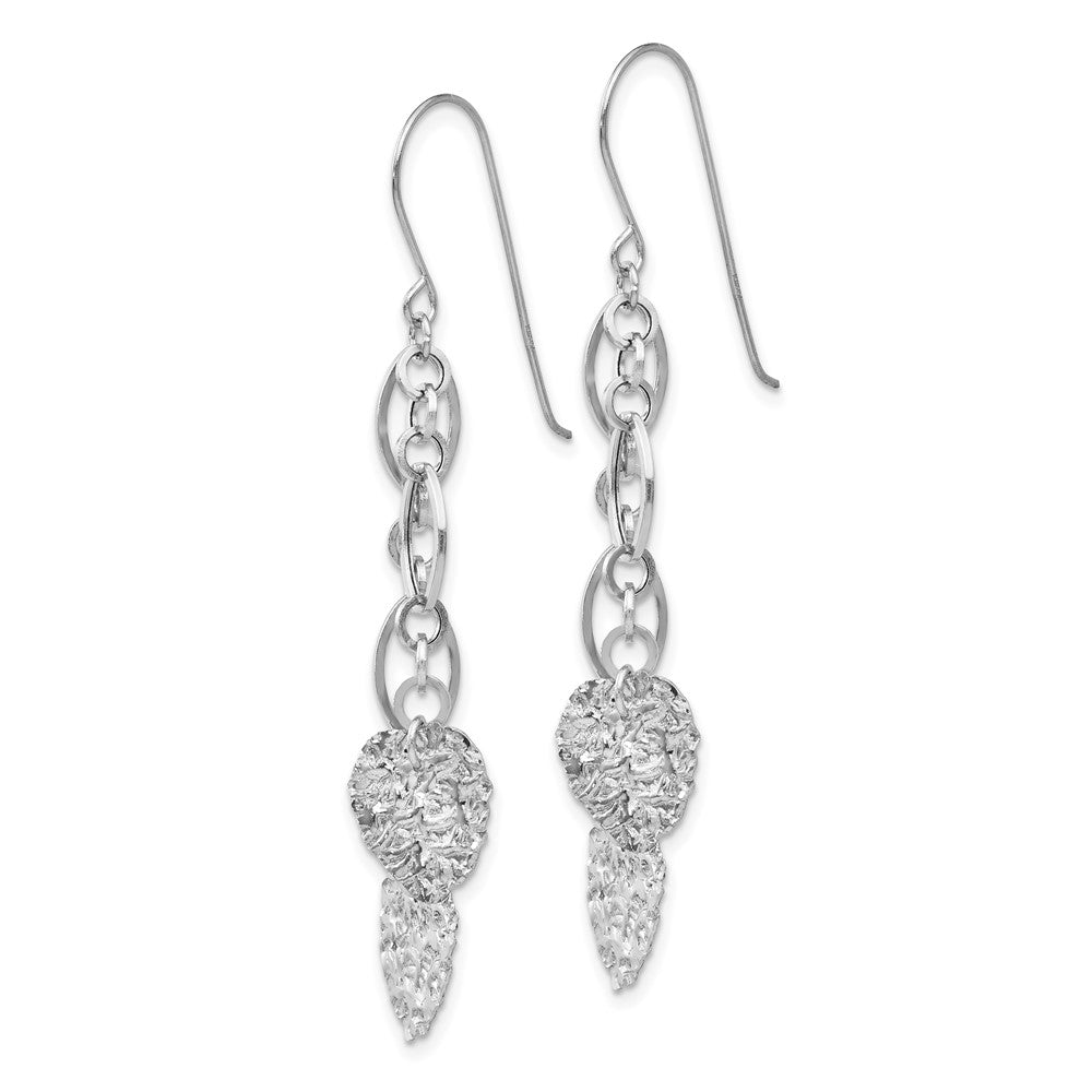 14k White Gold 10 mm WG Dangle Heart Earrings (1.71 grams)