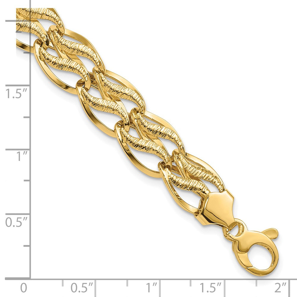 14k Yellow Gold 12 mm inch Fancy Link Bracelet (8.39 grams)