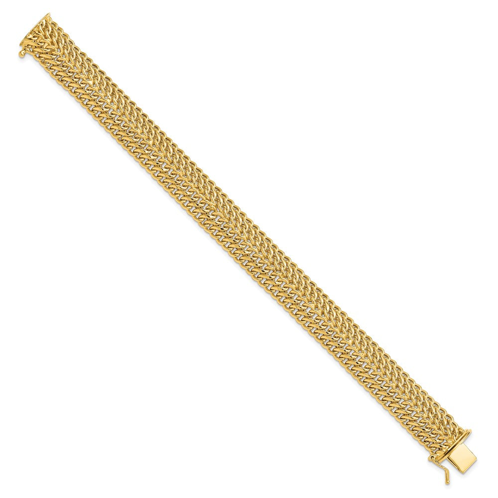 14k Yellow Gold 13 mm Polished in Fancy Link Bracelet (13.79 grams)
