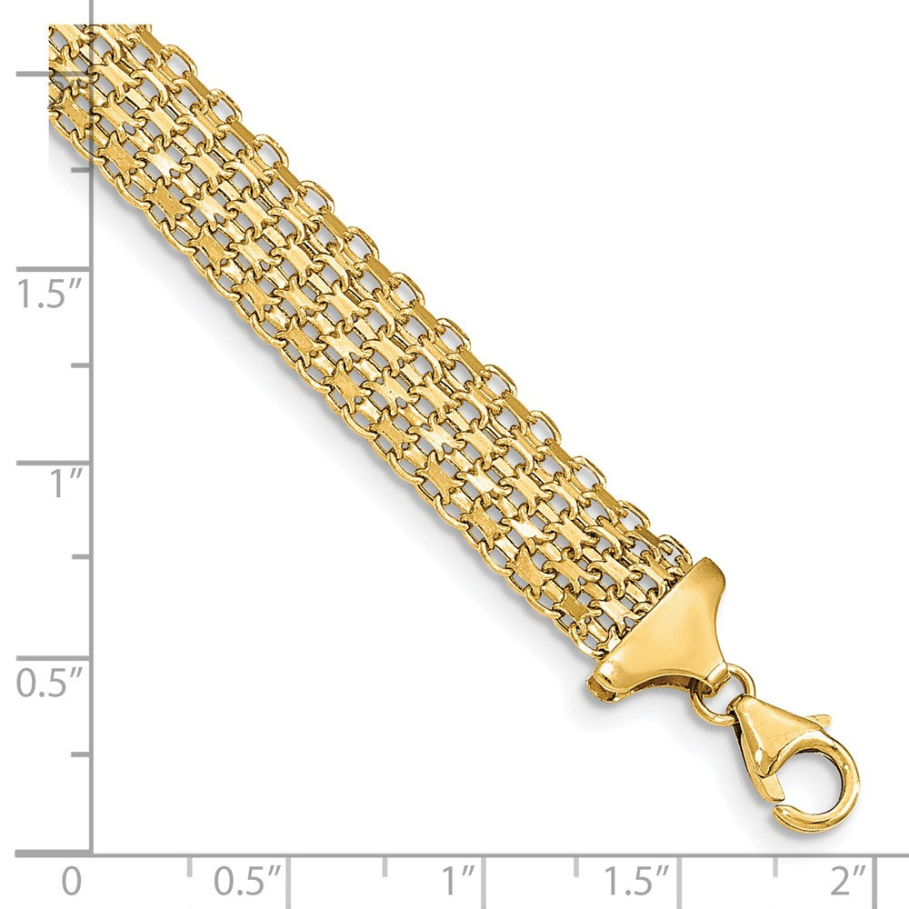 14k Yellow Gold 10 mm Polished in Fancy Link Bracelet (5.89 grams)