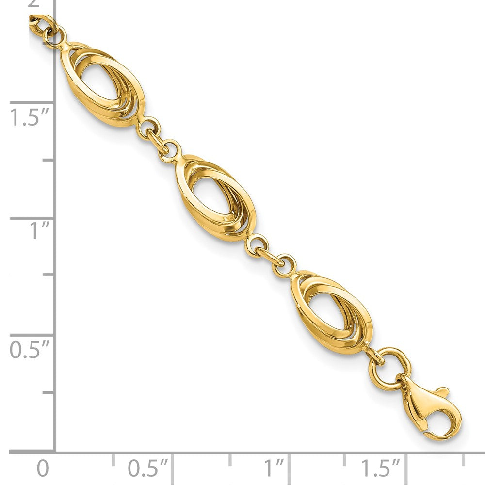 14k Yellow Gold 8 mm Polished Fancy Link Bracelet (4.21 grams)