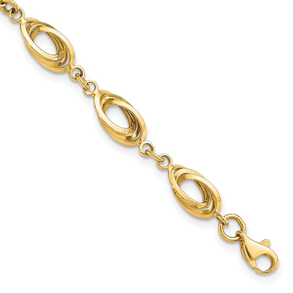 14k Yellow Gold 8 mm Polished Fancy Link Bracelet (4.21 grams)