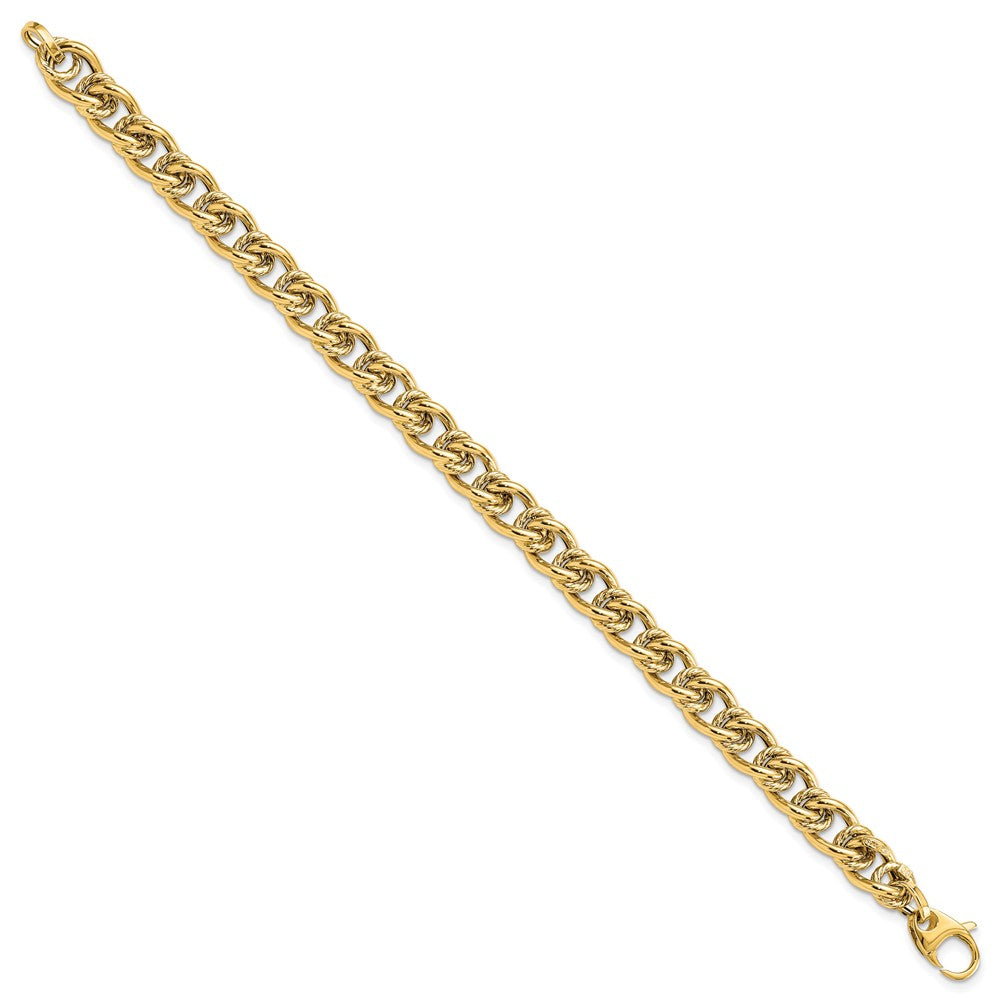 14k Yellow Gold 7 mm Polished Fancy Link Bracelet (5.18 grams)