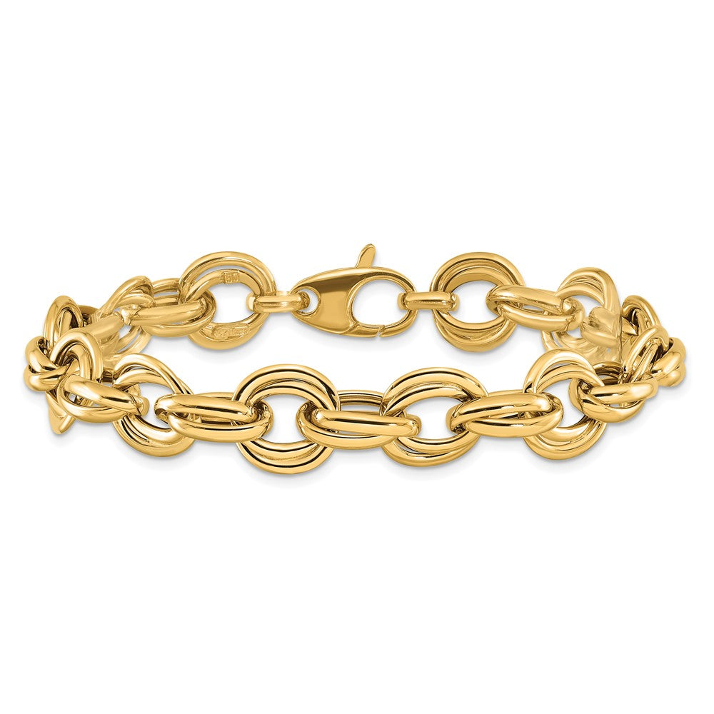 14k Yellow Gold 11 mm Polished Fancy Link Bracelet (7.87 grams)