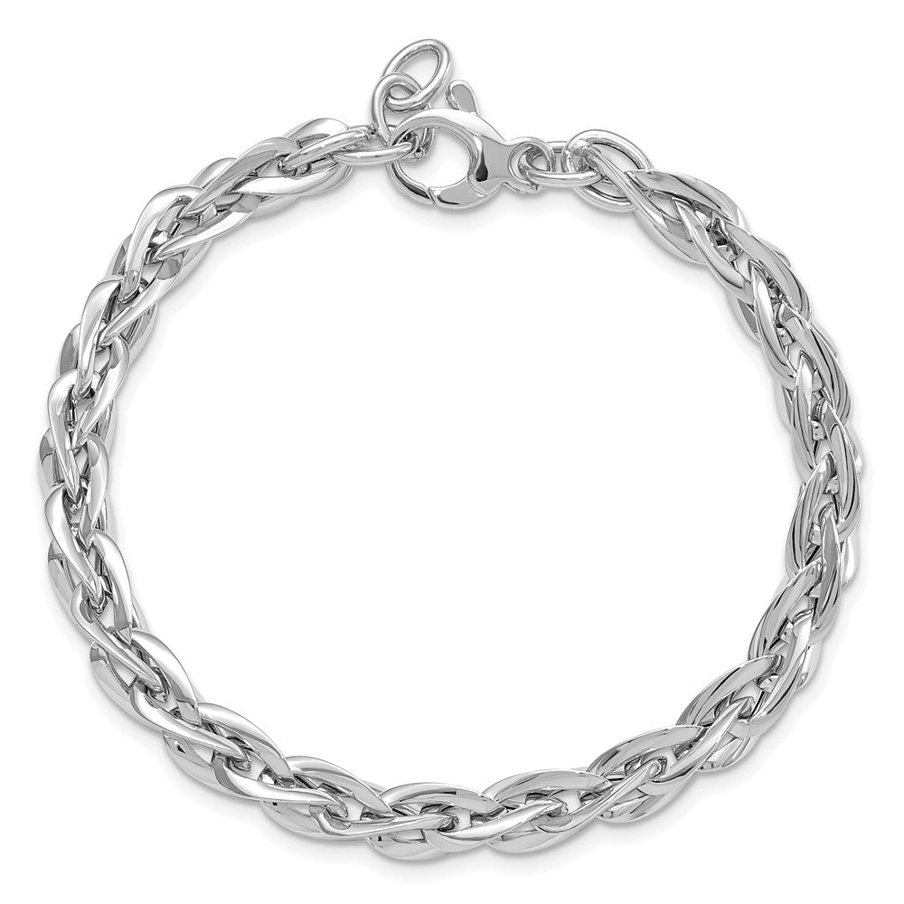 14k White Gold 6 mm Polished Bracelet (5.78 grams)