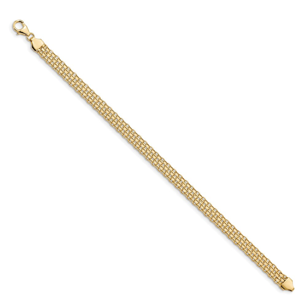 14k Yellow Gold 6.2 mm Polished Fancy Link Bracelet (4 grams)