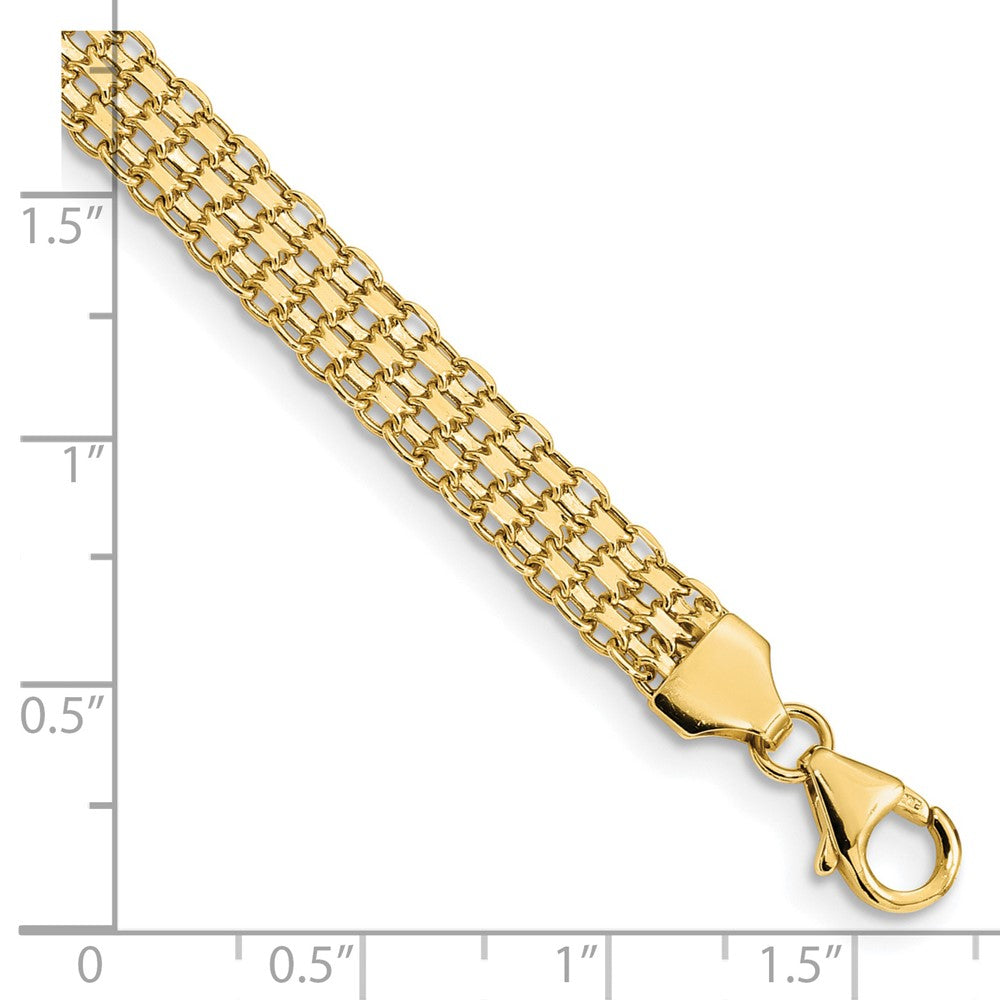 14k Yellow Gold 6.2 mm Polished Fancy Link Bracelet (4 grams)