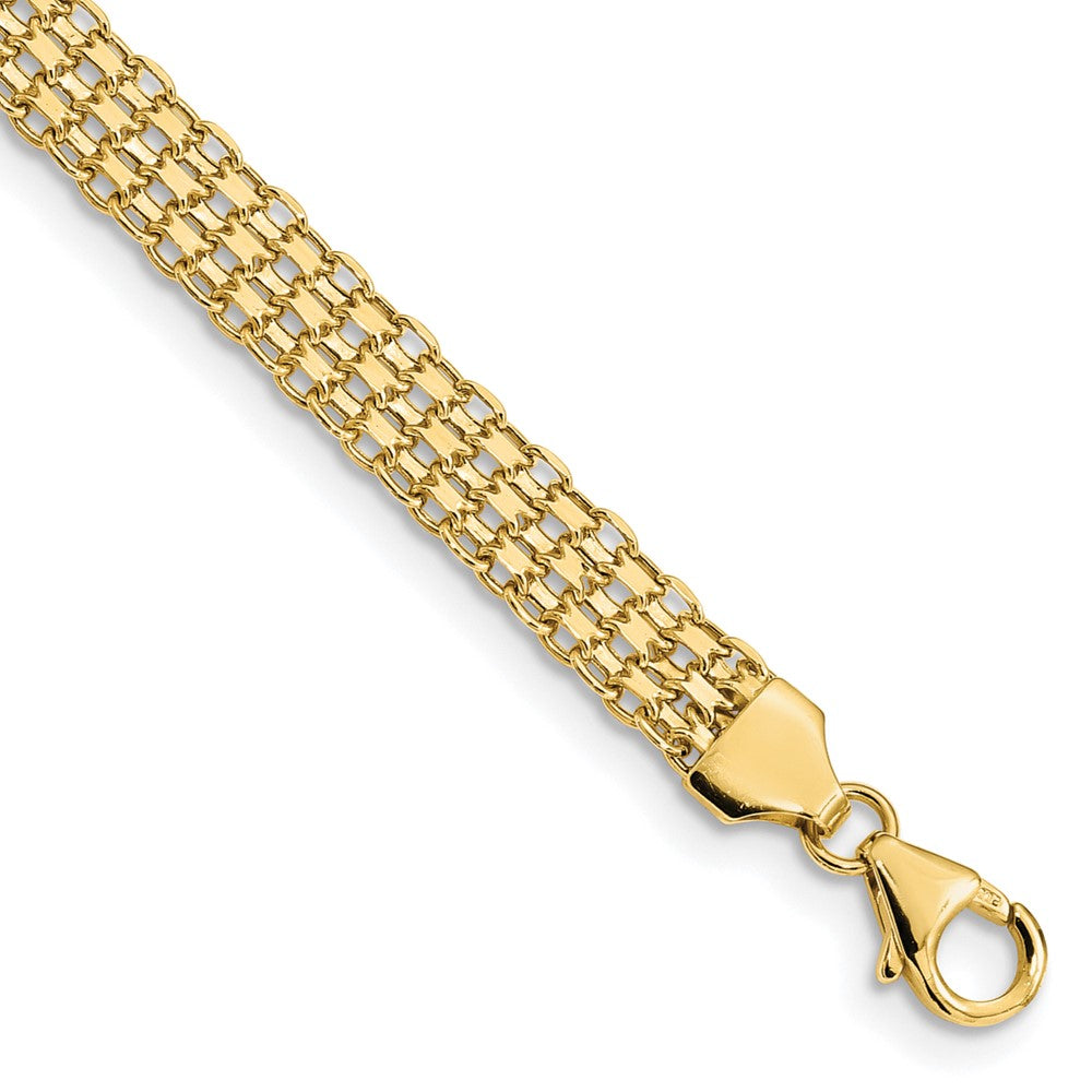 14k Yellow Gold 6.2 mm Polished Fancy Link Bracelet (4 grams)