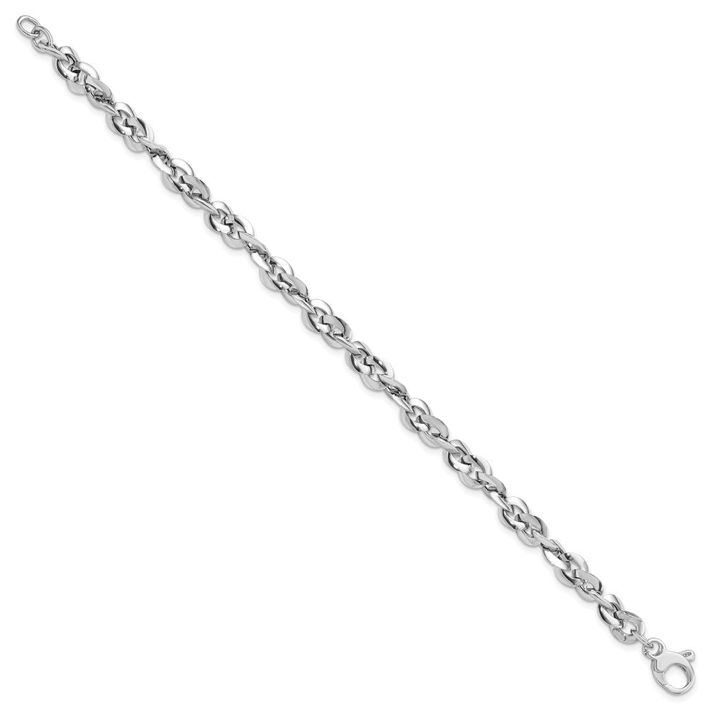 14k White Gold 6.3 mm Polished Bracelet (5.18 grams)