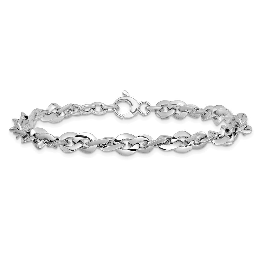 14k White Gold 6.3 mm Polished Bracelet (5.18 grams)