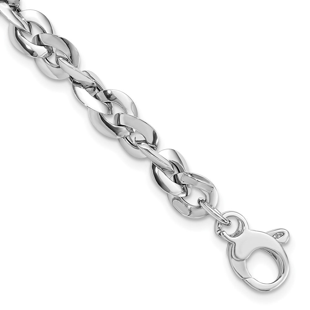 14k White Gold 6.3 mm Polished Bracelet (5.18 grams)