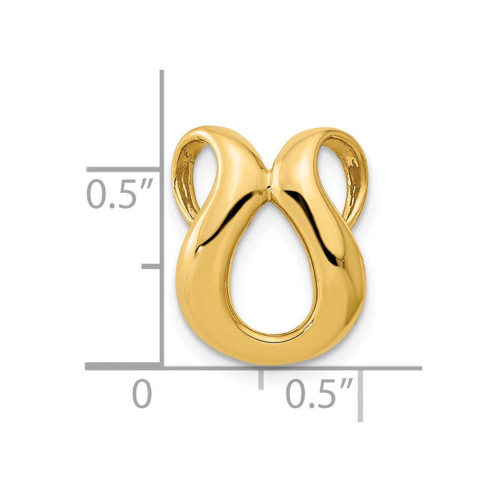 14k Yellow Gold 13 mm Fancy Fancy Omega Slide (1.43 grams)