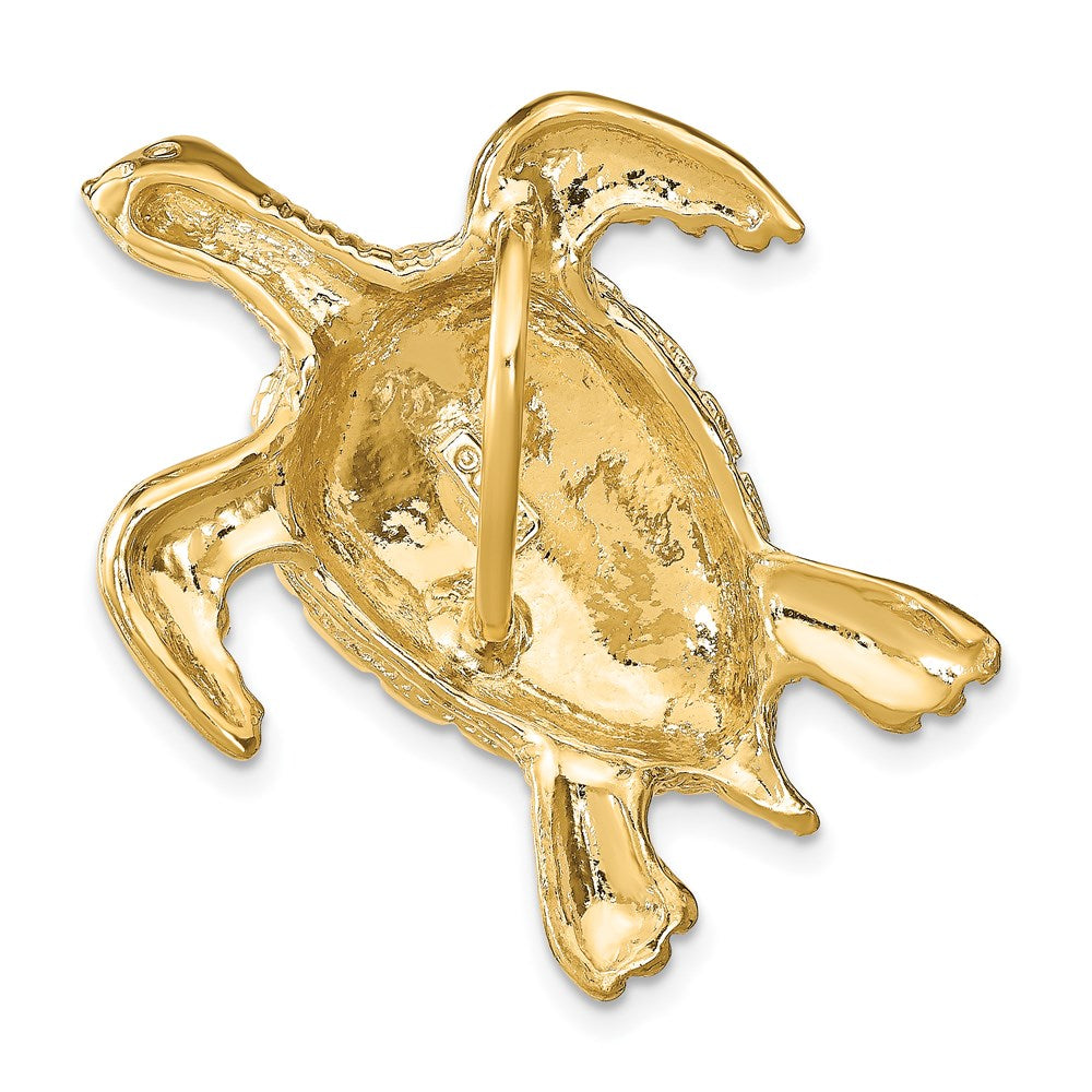 14k Yellow Gold 31 mm Polished Sea Turtle Slide (9.42 grams)