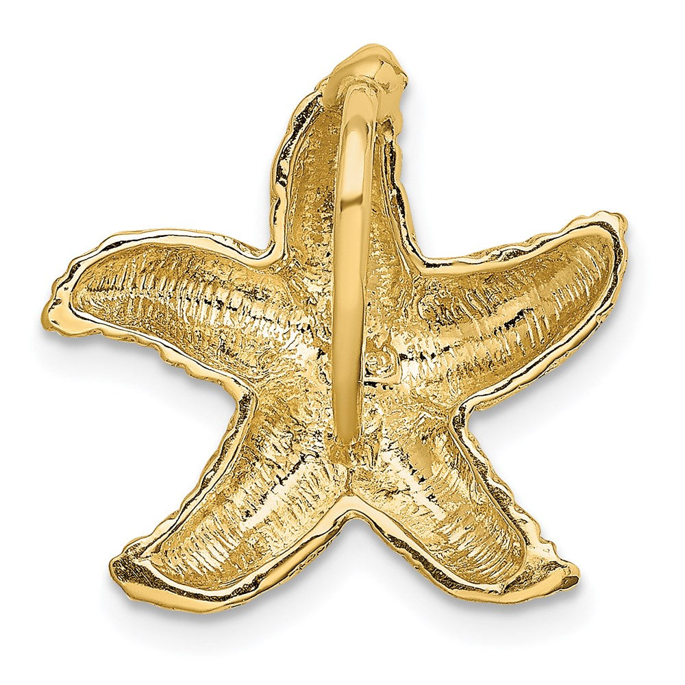 14k Yellow Gold 20.1 mm Polished and Textured Starfish Slide (2.94 grams)