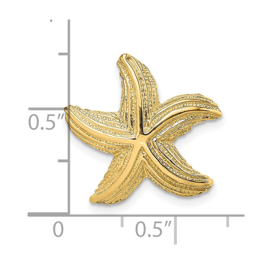 14k Yellow Gold 20.1 mm Polished and Textured Starfish Slide (2.94 grams)