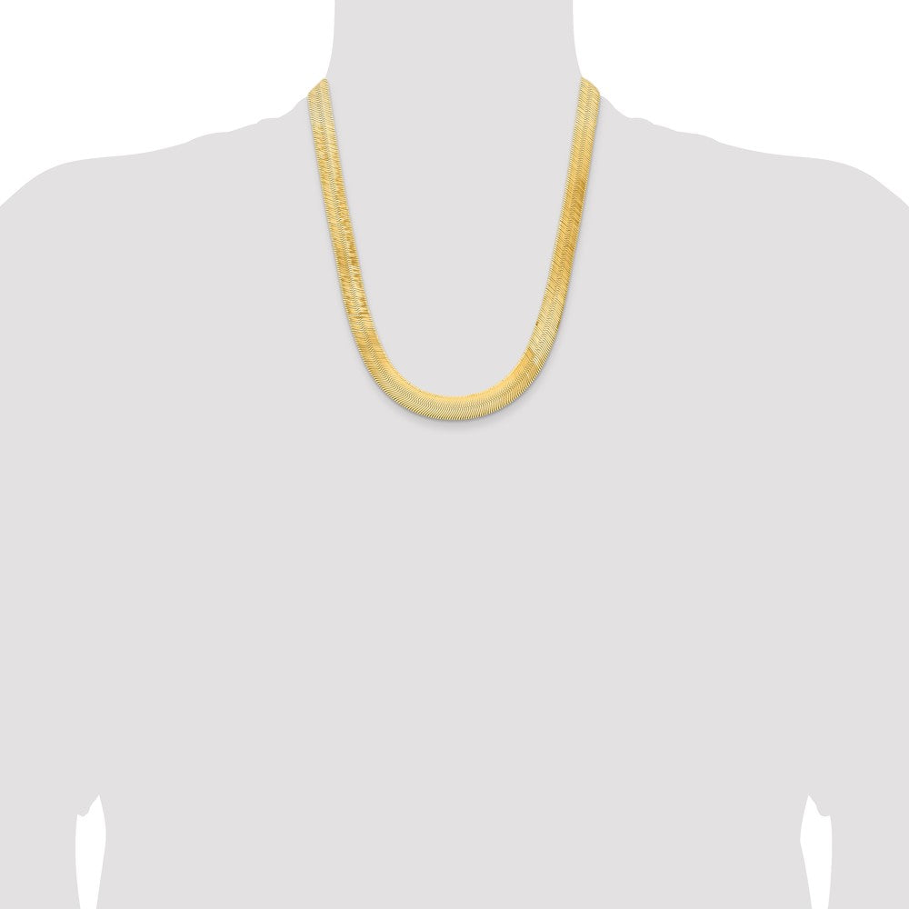 14k 10mm Silky Herringbone Chain (31.36 grams)