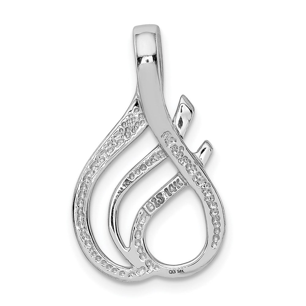 14k White Gold 16 mm Reversible Fancy Omega Slide (3.6 grams)