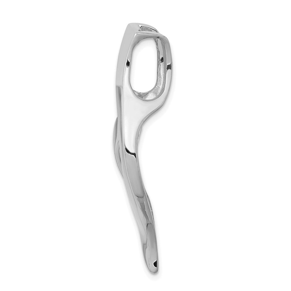 14k White Gold 17 mm Fancy Omega (6.34 grams)