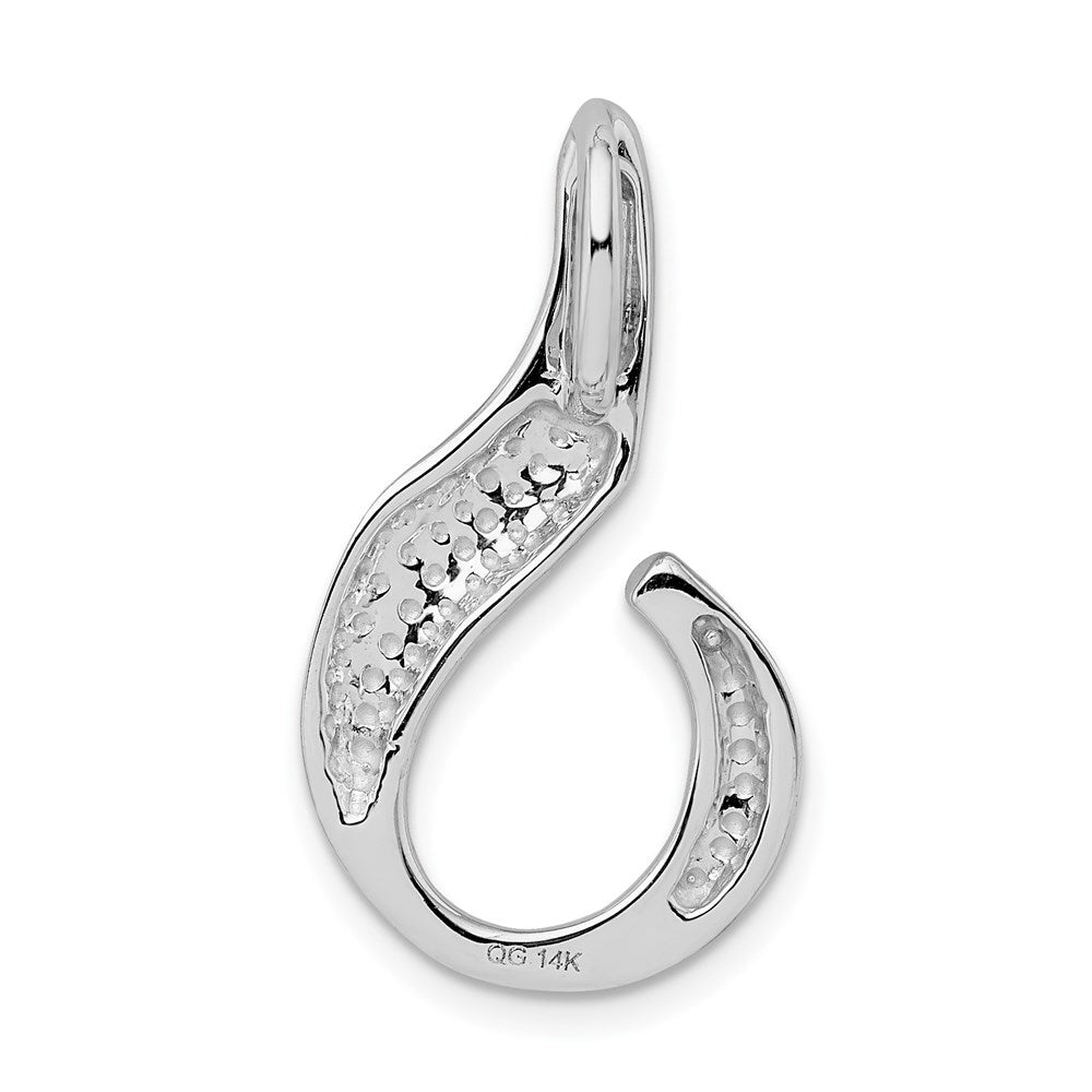 14k White Gold 18 mm Regular and Fancy Omega Slide (4.31 grams)