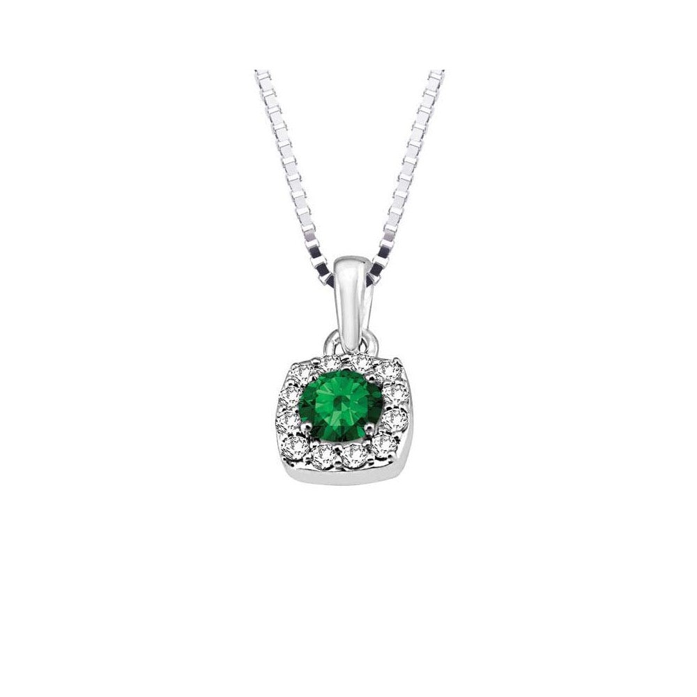 14KY Diamond Pendant 1/3ctw w/ 1-1/5 ct Emerald (0.6 grams)