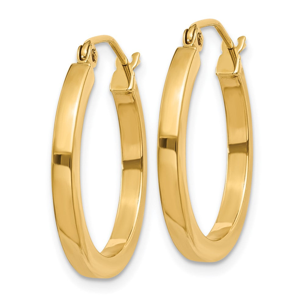 14k Yellow Gold 2 mm Square Tube Hoop Earrings (1.36 grams)