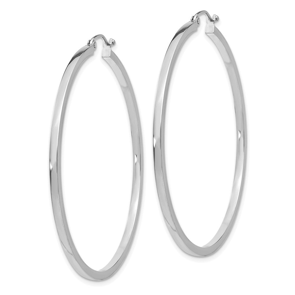 14k White Gold 2 mm Square Tube Hoops (3.67 grams)