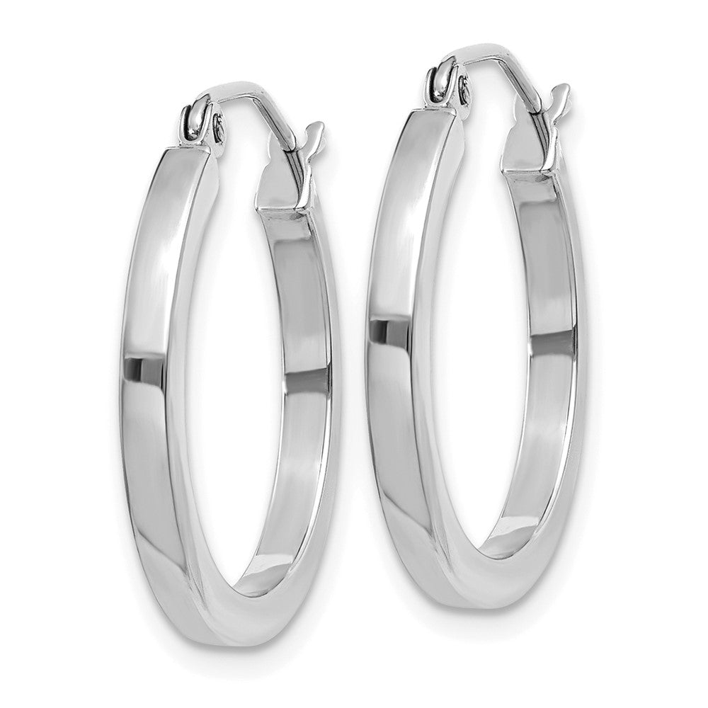 14k White Gold 2 mm Square Tube Hoops (1.44 grams)