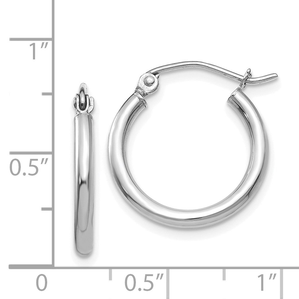 14k White Gold 17.5 mm Tube Hoop Earrings (1.08 grams)