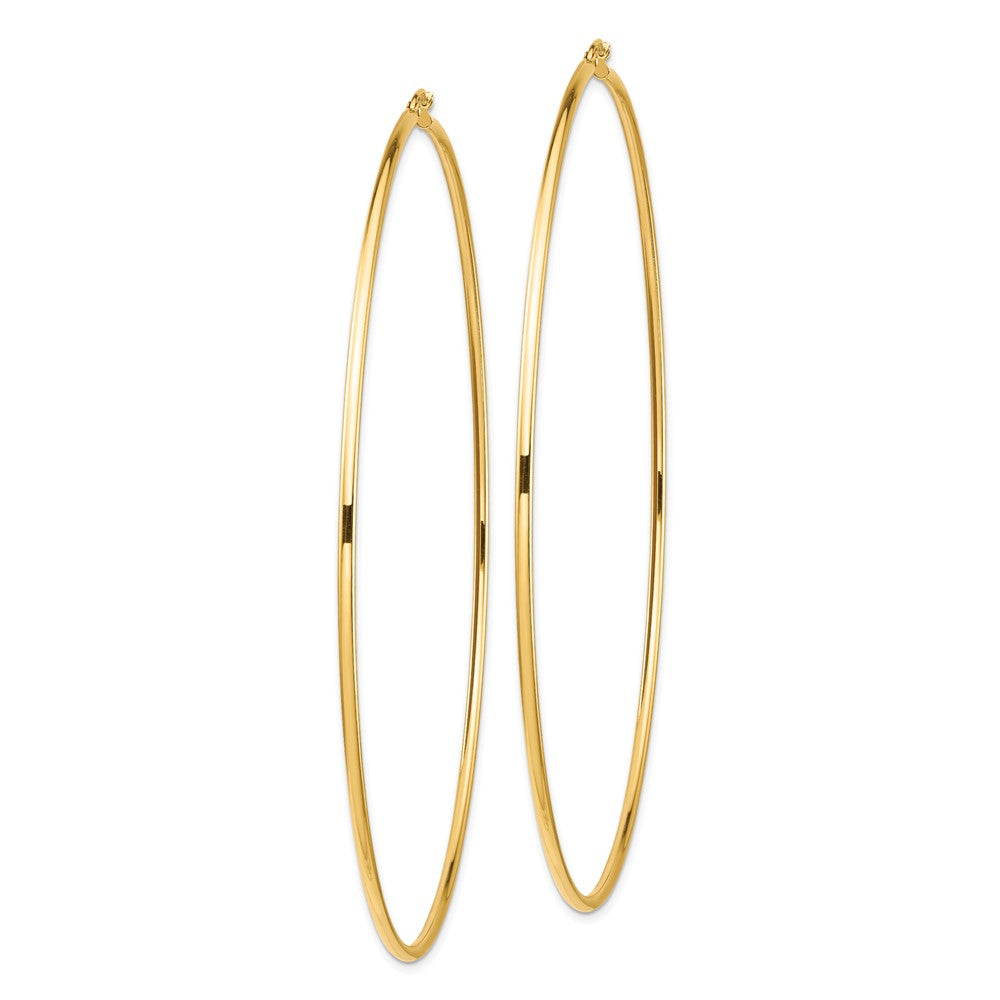 14k Yellow Gold 100 mm Round Tube Hoop Earrings (6.55 grams)