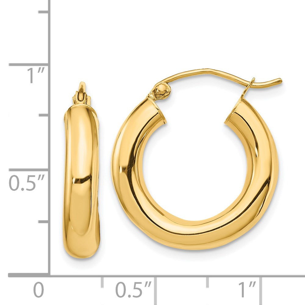 14k Yellow Gold 19.82 mm Tube Hoop Earrings (1.95 grams)