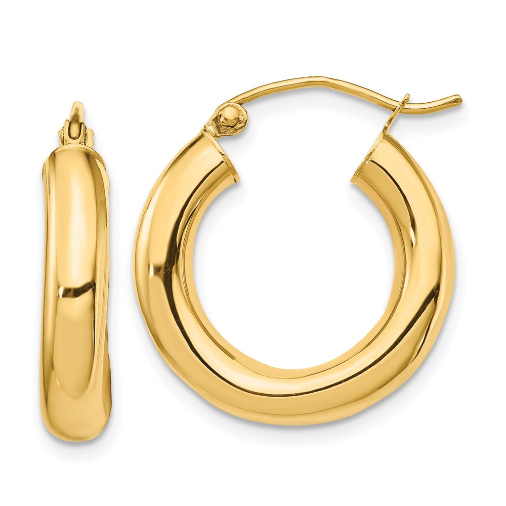 14k Yellow Gold 19.82 mm Tube Hoop Earrings