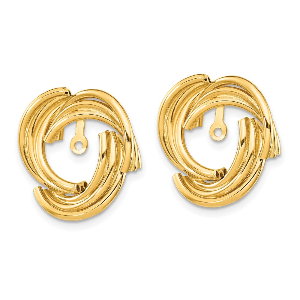 14k Yellow Gold 16 mm Polished Fancy Earring Jackets (1.7 grams)