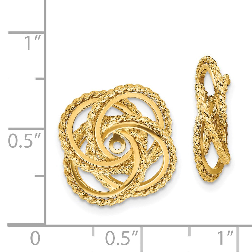 14k Yellow Gold 11 mm Polished & Twisted Fancy Earring Jackets (2.38 grams)