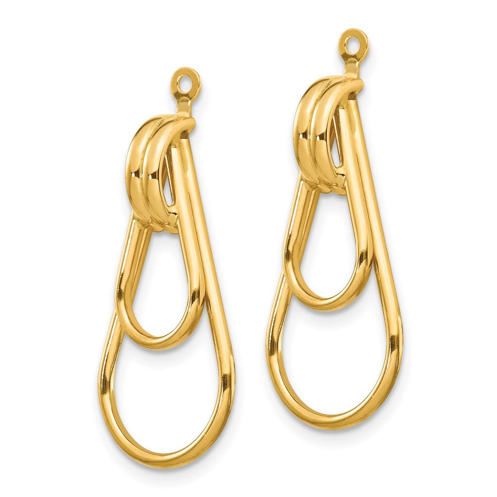 14k Yellow Gold 12 mm Polished Double Teardrop Earring Jackets (1.16 grams)