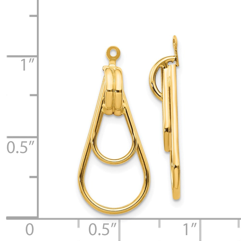 14k Yellow Gold 12 mm Polished Double Teardrop Earring Jackets (1.16 grams)