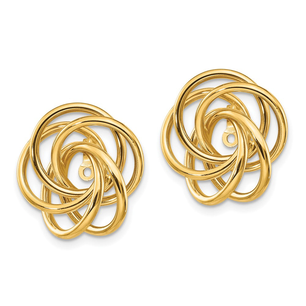 14k Yellow Gold 15 mm Polished Love Knot Earring Jackets (2.6 grams)