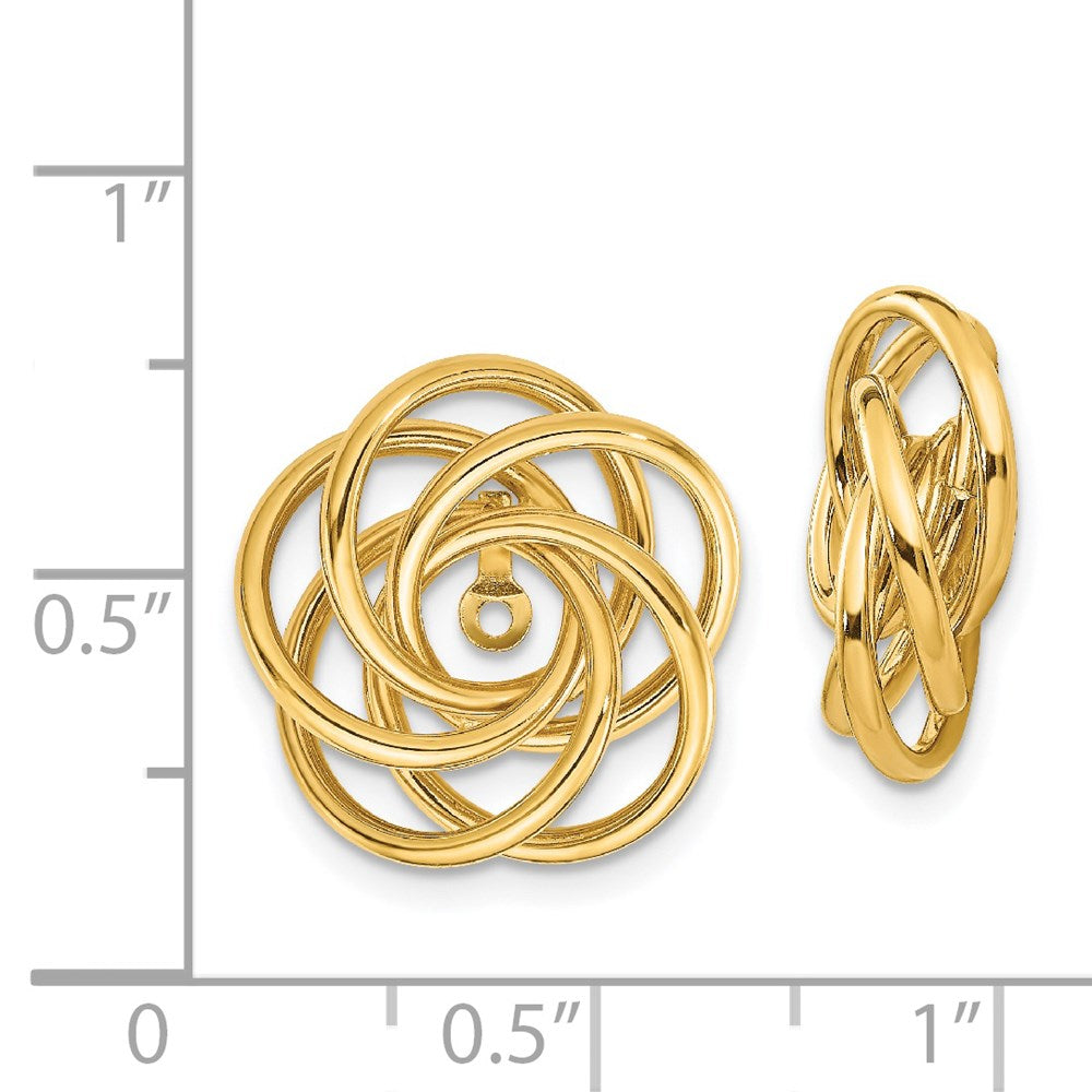 14k Yellow Gold 15 mm Polished Love Knot Earring Jackets (2.6 grams)