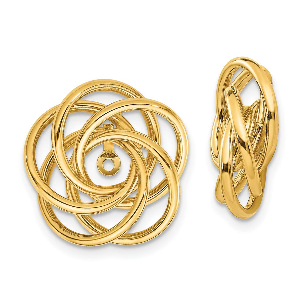 14k Yellow Gold 15 mm Polished Love Knot Earring Jackets (2.6 grams)