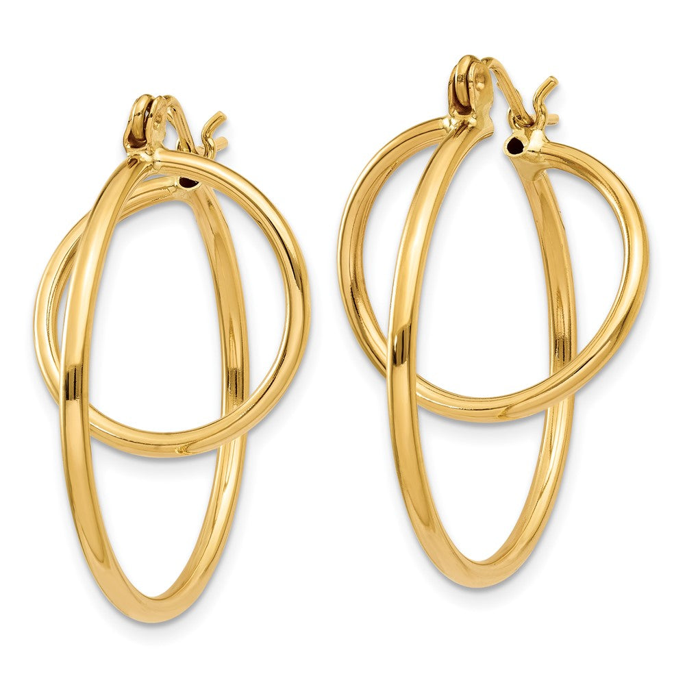 14k Yellow Gold 18 mm Fashion Circle Hoop Earrings