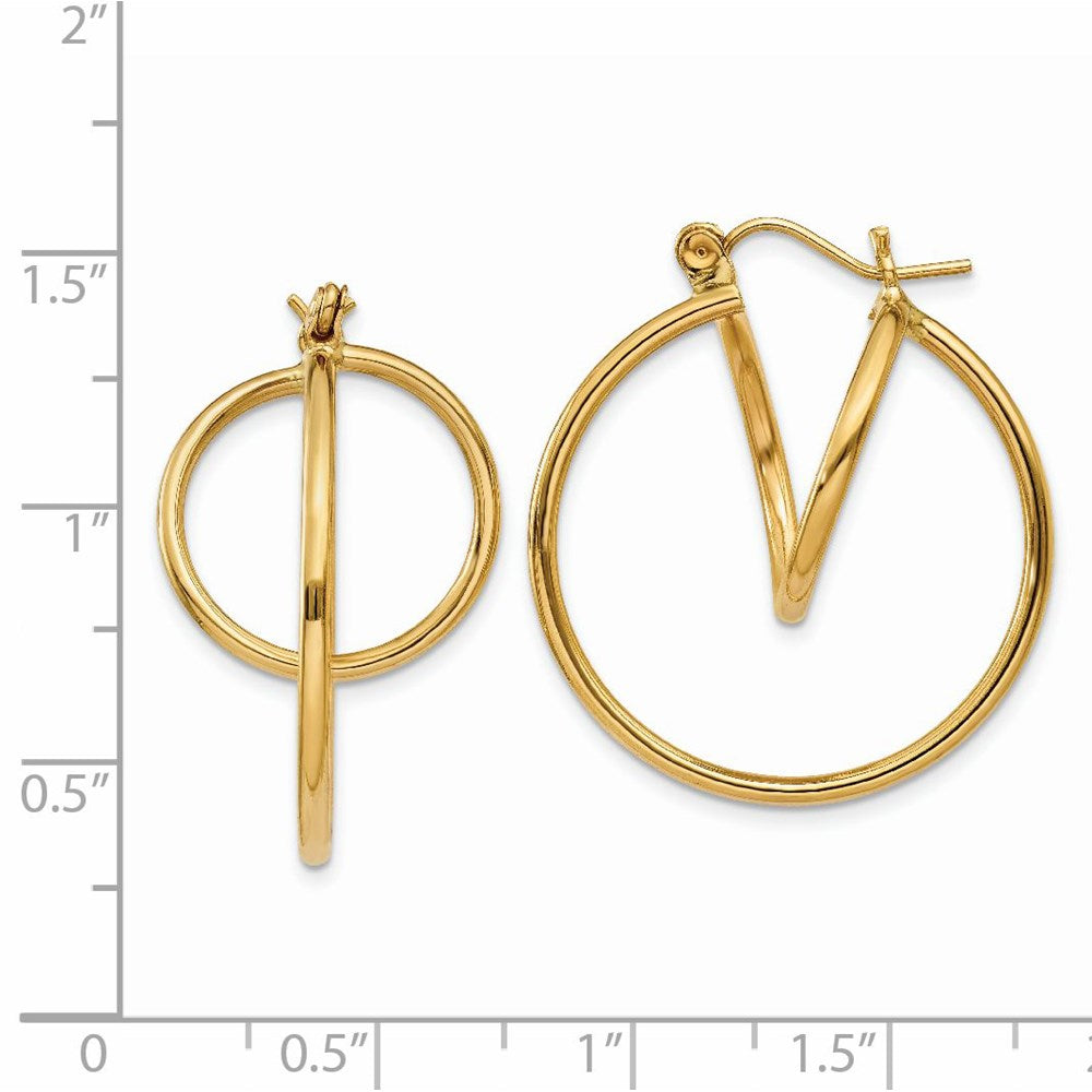 14k Yellow Gold 18 mm Fashion Circle Hoop Earrings