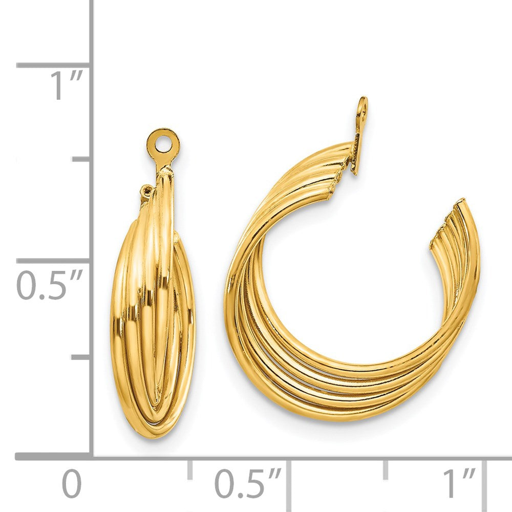 14k Yellow Gold 7 mm Polished Hoop Earring Jackets (1.24 grams)