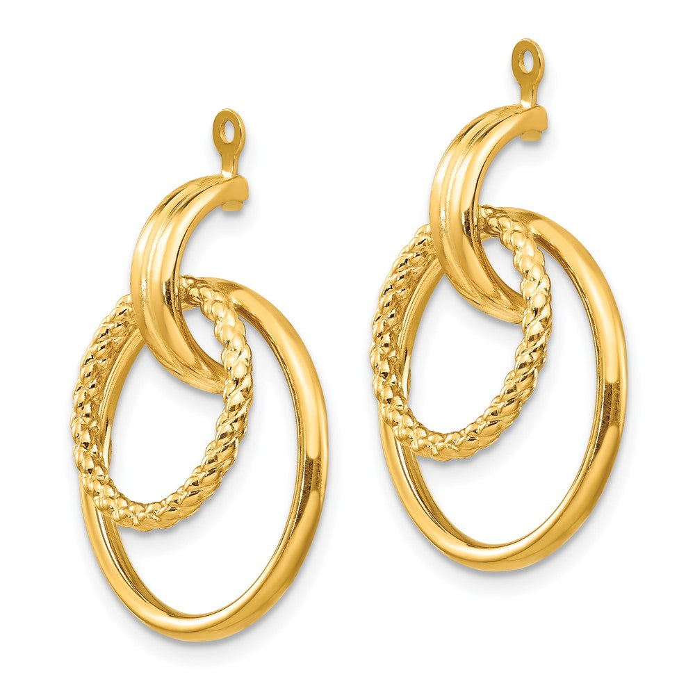 14k Yellow Gold 22 mm Polished & Twisted Fancy Earring Jackets (1.83 grams)