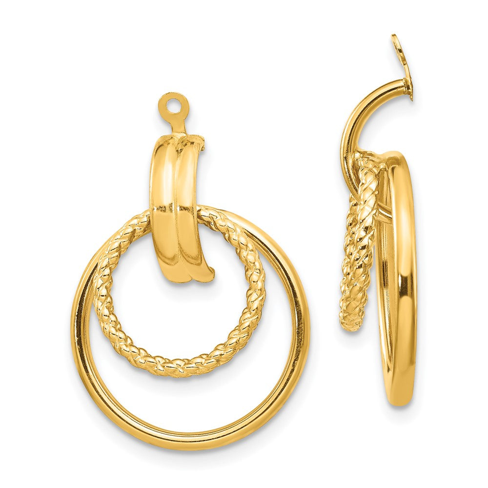 14k Yellow Gold 22 mm Polished & Twisted Fancy Earring Jackets (1.83 grams)