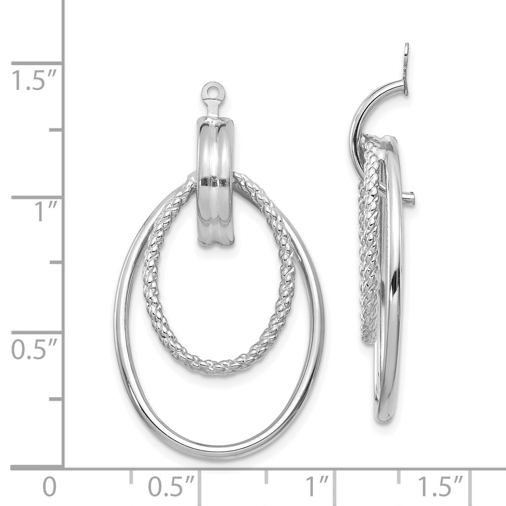 14k White Gold 21 mm  Polished Double Hoop Earring Jackets (3.17 grams)