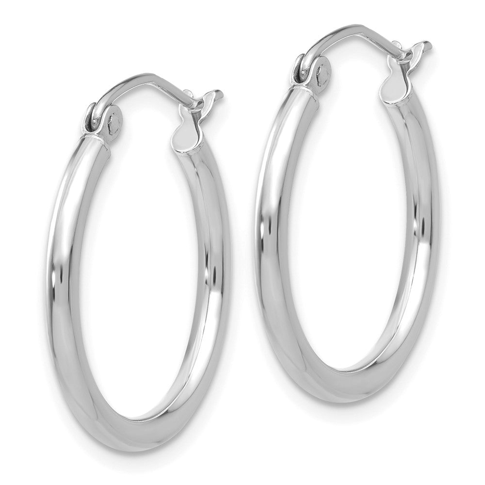 14k White Gold 20.5 mm Tube Hoop Earrings