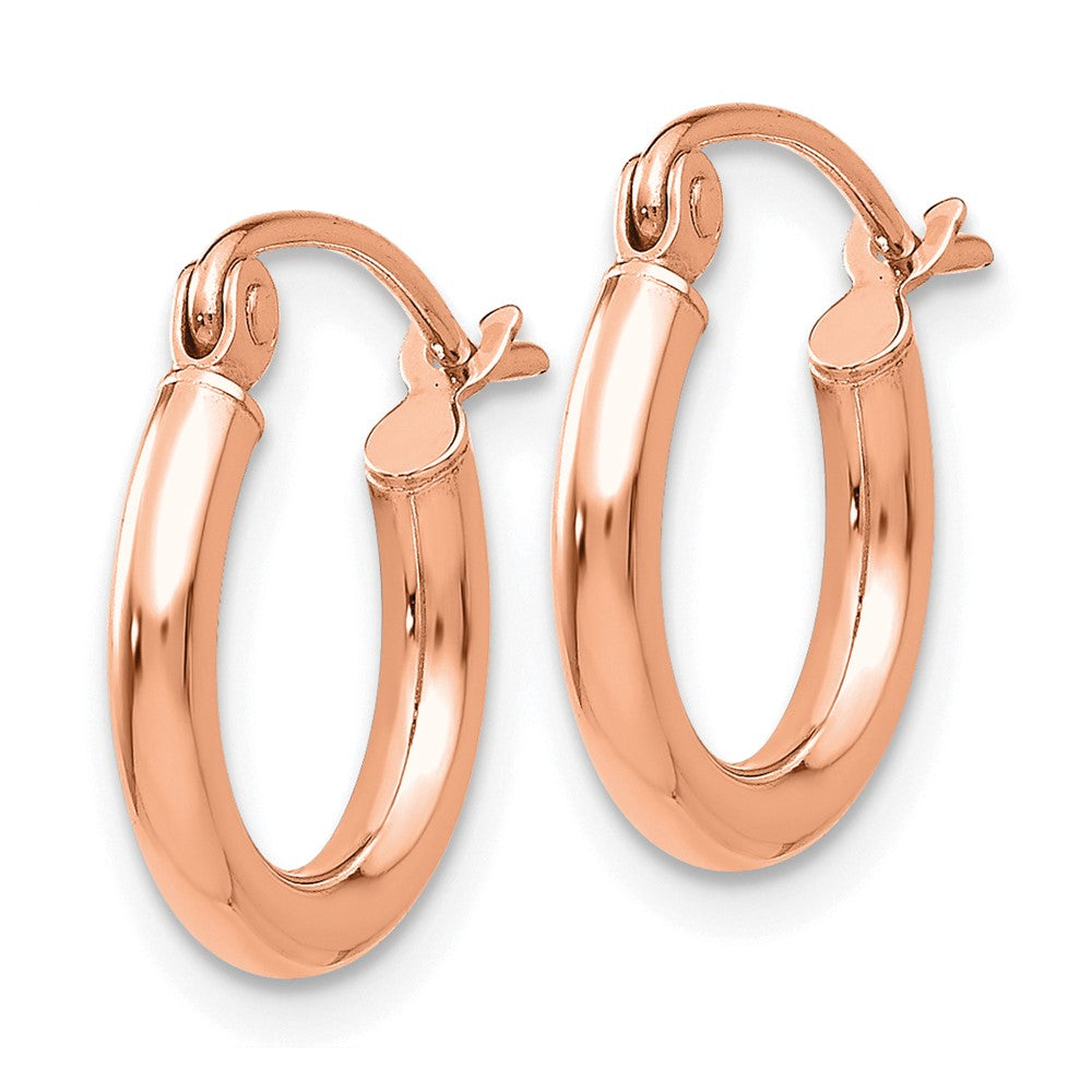 14k Rose Gold 12.25 mm Lightweight Tube Hoop Earrings