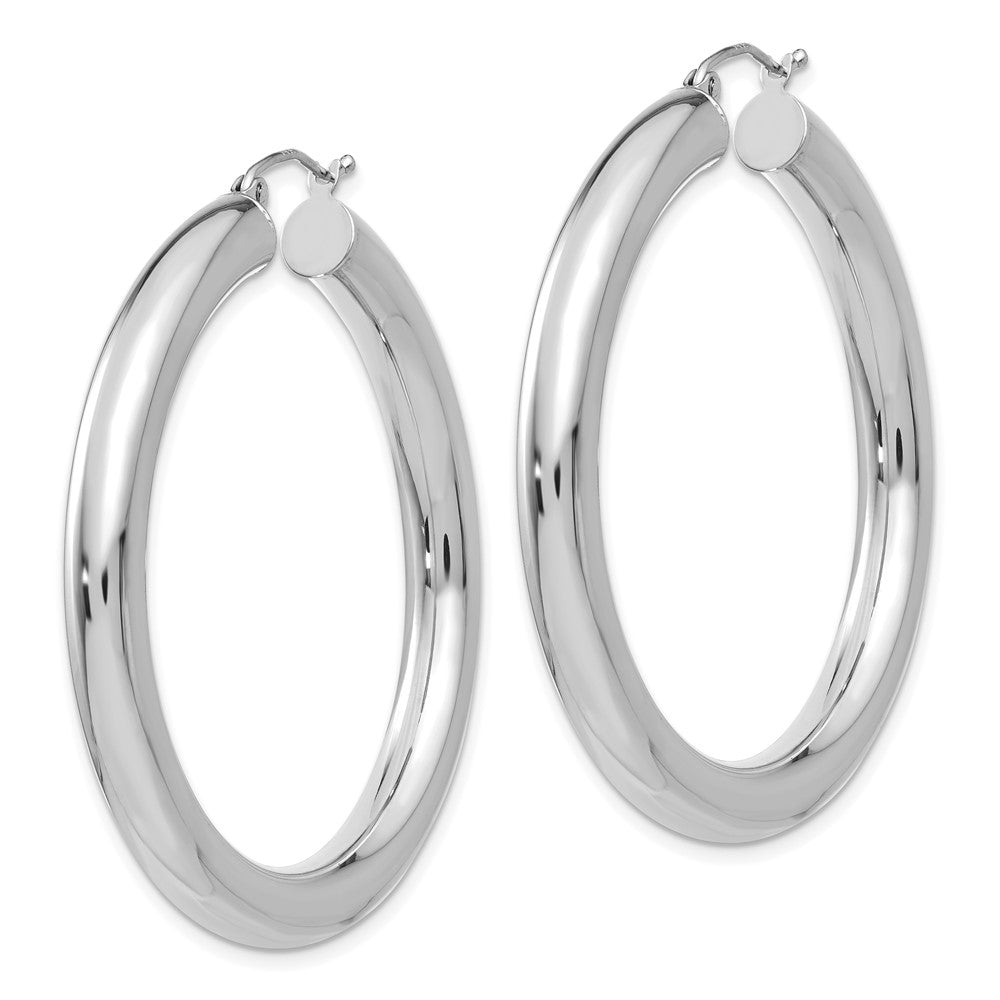 14k White Gold 5 mm Lightweight Hoop Earrings (6.71 grams)