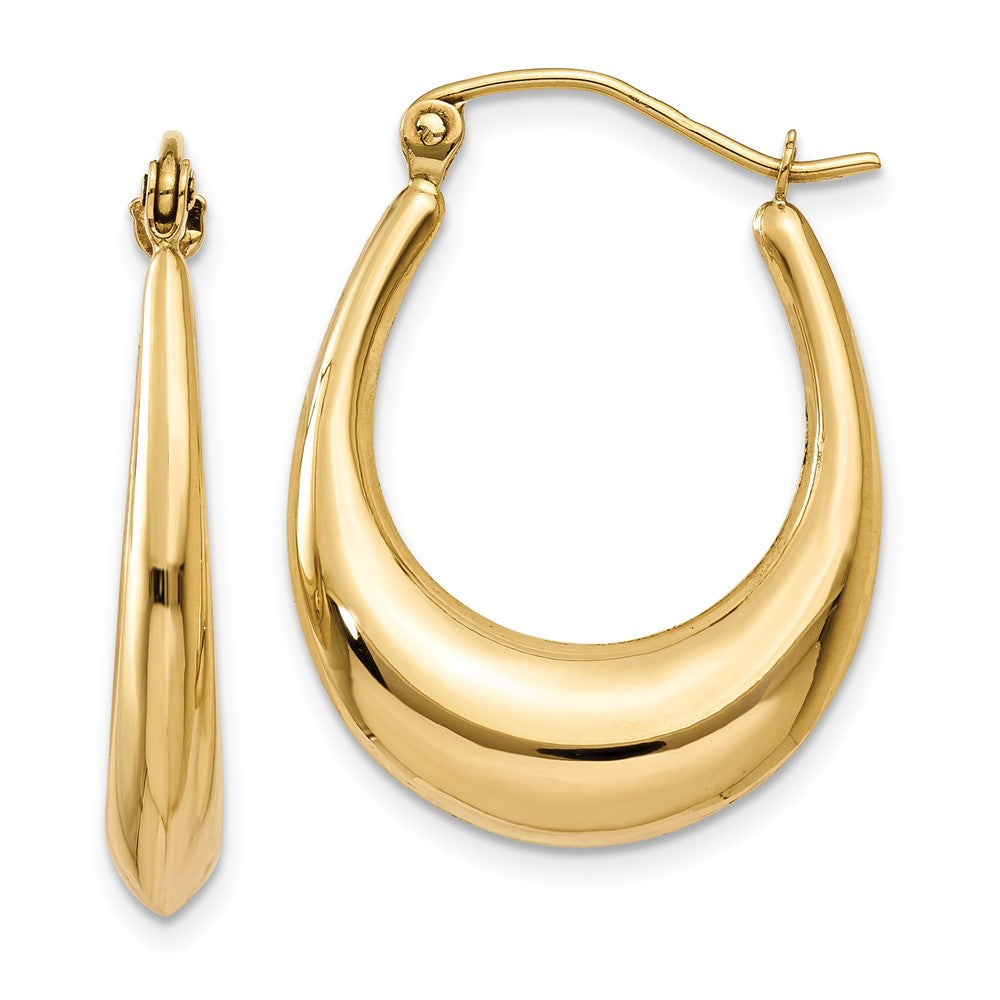 14k Yellow Gold 4 mm Polished Hoop Earrings (1.77 grams)