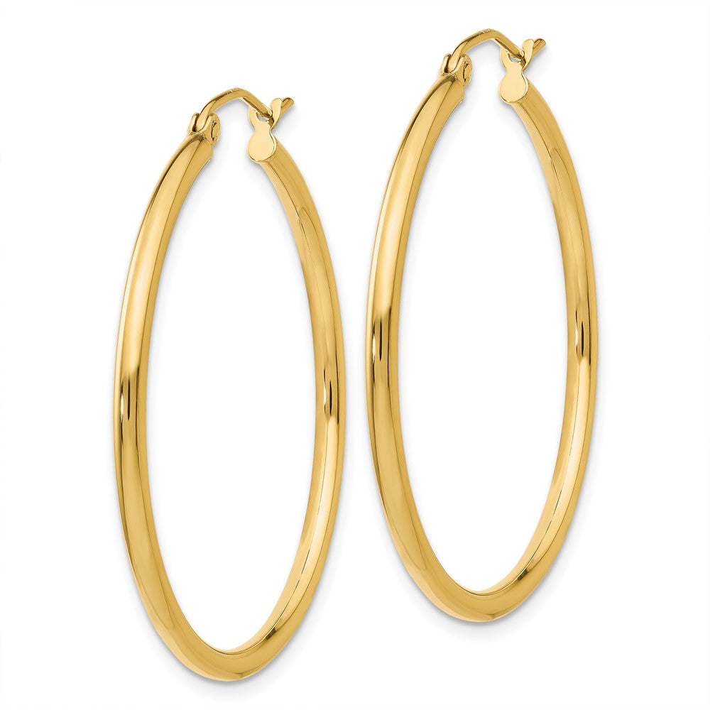 14k Yellow Gold 36 mm Tube Hoop Earrings (2.26 grams)