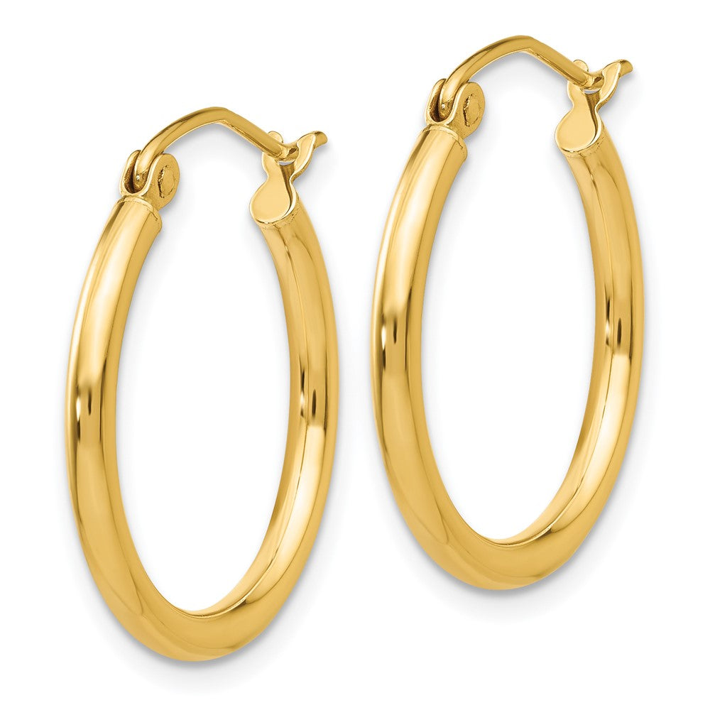 14k Yellow Gold 20.5 mm Lightweight Tube Hoop Earrings (1.13 grams)